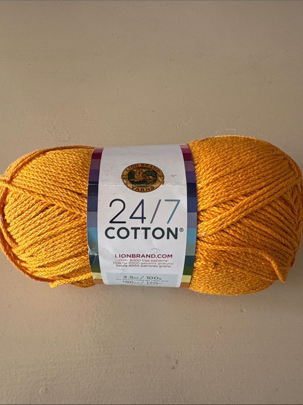 Lion Brand 24/7 Cotton Yarn - Goldenrod Verge D’Or
